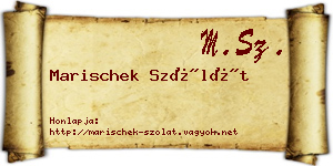 Marischek Szólát névjegykártya